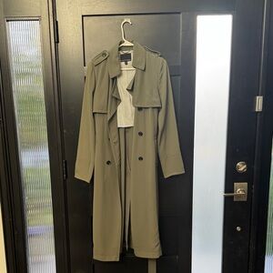 Banana Republic Olive Double-Breasted Trench Coat